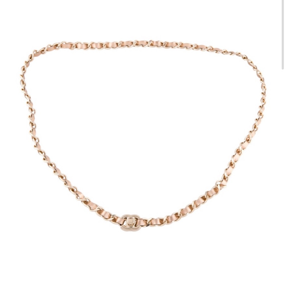 CHANEL | NWT NEW Gold Plated Leather Interlocking CC Chain Belt Logo Size 36 90
